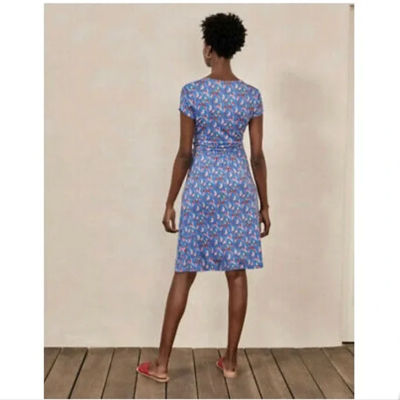 Boden Blue Floral Bird Print Dress - Picture 2 of 7